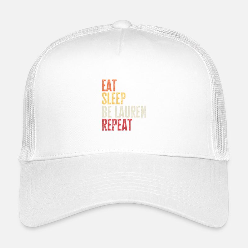 Eat Sleep Be Lauren Repeat Retro Name Kinder Trucker-Cap