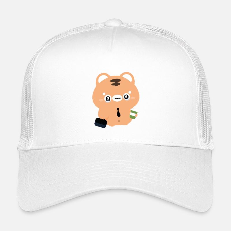 Kawaii Tiger crying with Coffee Kids’ Trucker Cap