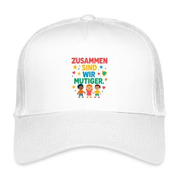 Zusammen sind wir mutiger - Kinder Trucker-Cap - Weiß - Vorne