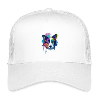 Cardigan Walisischer Corgi Lebendige Ölmalerei Kunst - Kinder Trucker-Cap - Weiß - Vorne