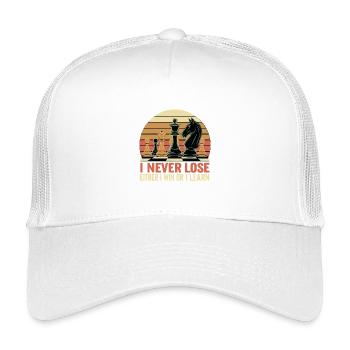 Schach Spruch - Ich verliere nie - Kinder Trucker-Cap - Weiß - Vorne