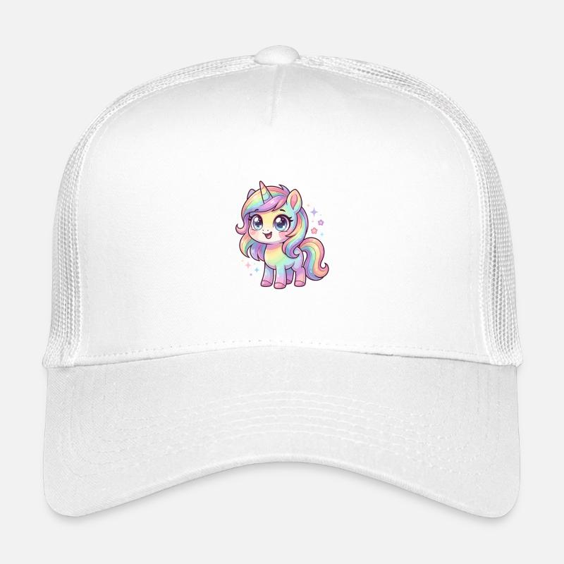 Pastellregen-Einhorn Chibi Kinder Trucker-Cap