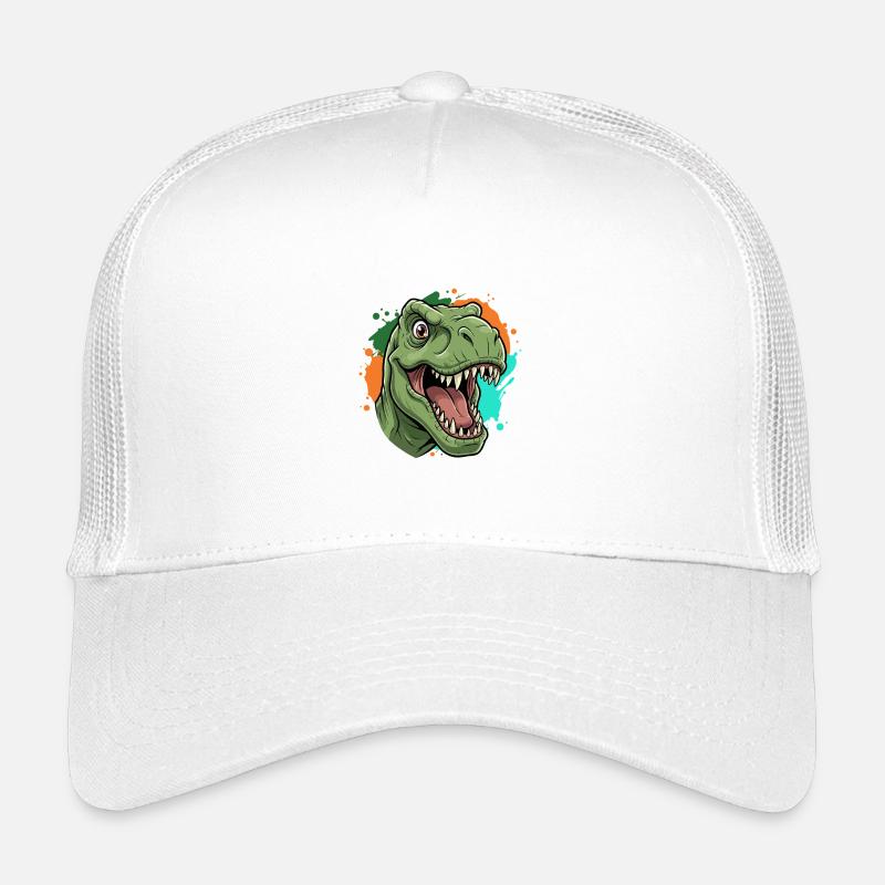 T-Rex Paint Splash Neon Print Kids’ Trucker Cap