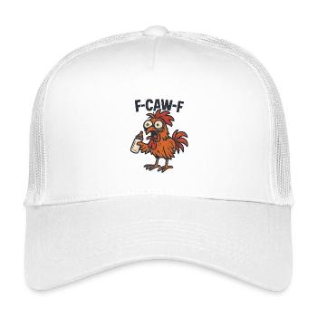 F-CAW-F Parents Rooster Chicken Humor Gift Idea - Kids’ Trucker Cap - white - Front