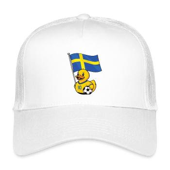 Sweden Football Fan Shirt for Proud Fans - Kids’ Trucker Cap - white - Front