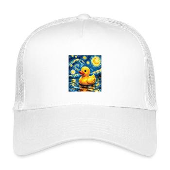 Nuit étoilée Art du canard en caoutchouc Amant du canard - Casquette trucker enfant - blanc - Devant