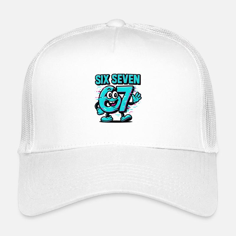 Six Seven 67 Meme Glitch Mascot Italian Brainrot Kids’ Trucker Cap