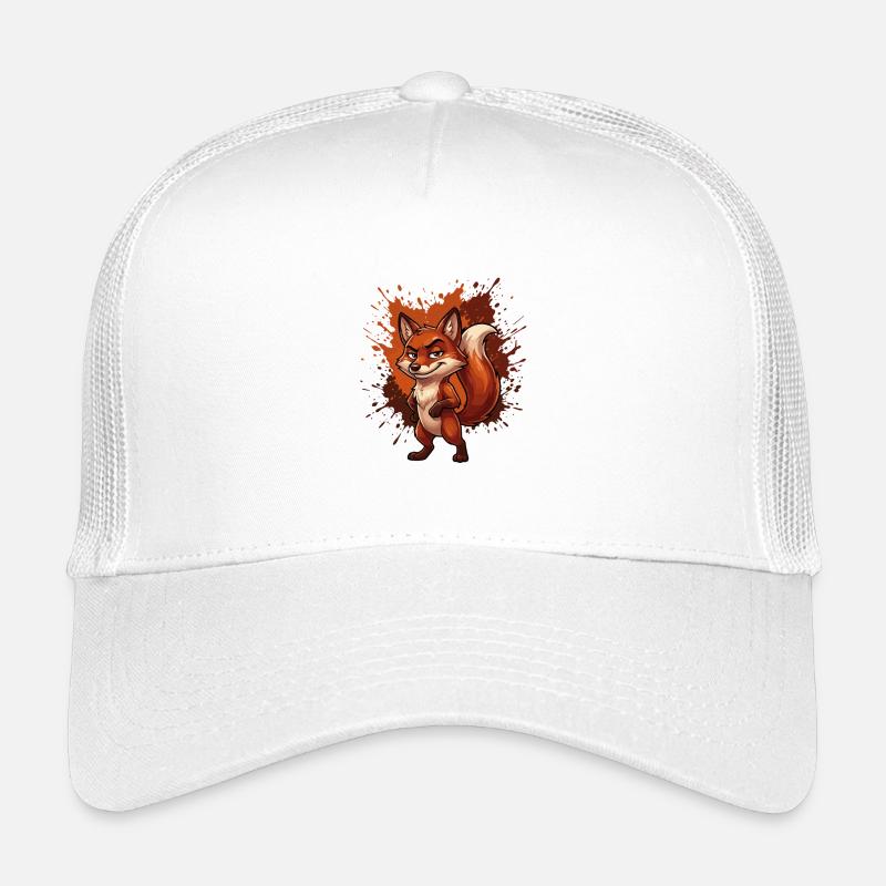Frecher Fuchs im Neon Splatter Kinder Trucker-Cap