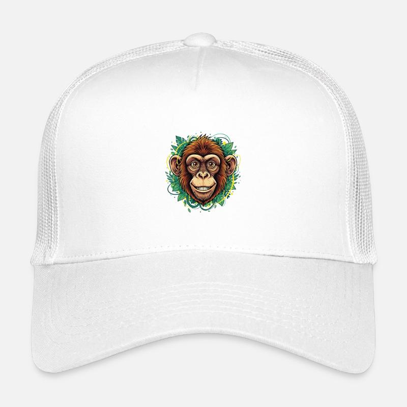 Tête de singe tropical avec couronne de feuilles Casquette trucker enfant