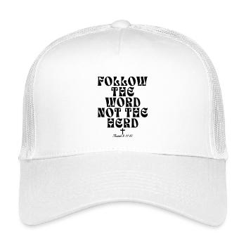 Follow The Word Not The Herd Christian - Kids’ Trucker Cap - white - Front
