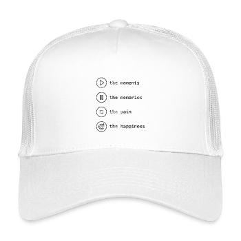 Achtsamkeit, Momente, Erinnerungen, Glück - Kinder Trucker-Cap - Weiß - Vorne