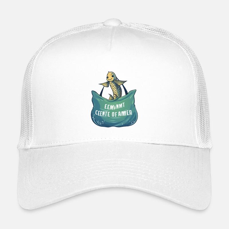 Fröhlicher Meeresfisch mit Wellenbanner Kinder Trucker-Cap