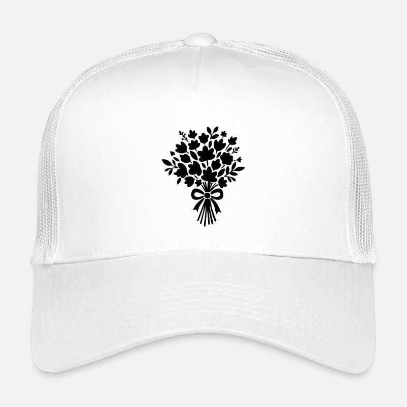 Brautstrauß – Schwarz-Weiß-Hochzeitsdesign Kinder Trucker-Cap