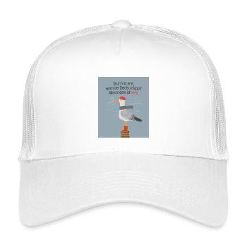 Norddeutscher Humor Deich Sturm Wind Spruch - Kinder Trucker-Cap - Weiß - Vorne