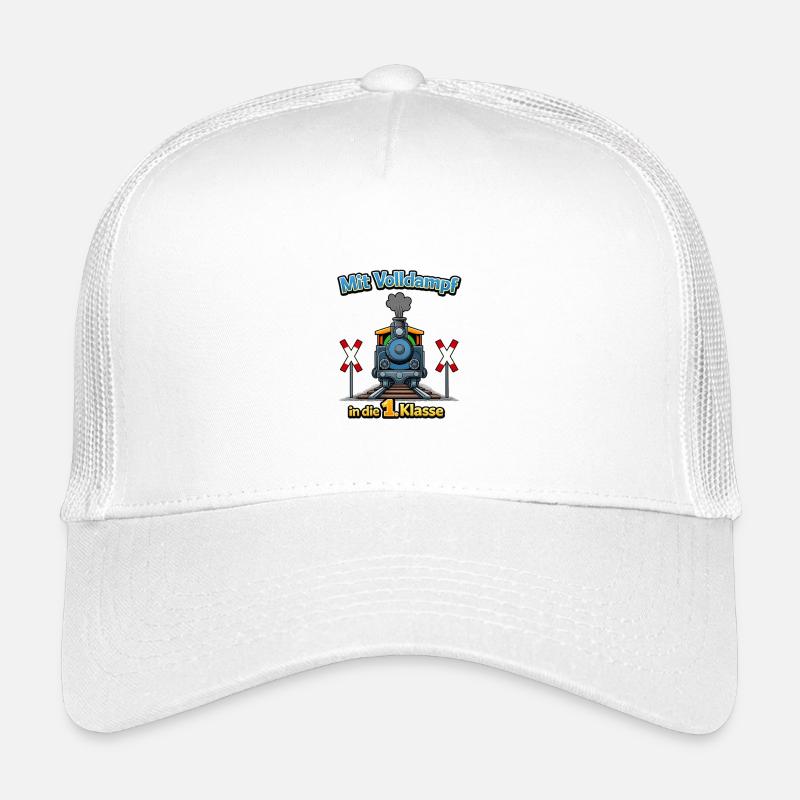Dampflok in die 1.Klasse - Kinder Trucker-Cap - Weiß