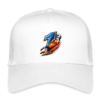 Goalkeeper Shirt Number 1 Keeper Football - Kids’ Trucker Cap - white - Front