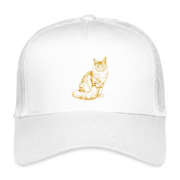 Majestic MaineCoon Minimalist Ginger color Drawing - Kinder Trucker-Cap - Weiß - Vorne