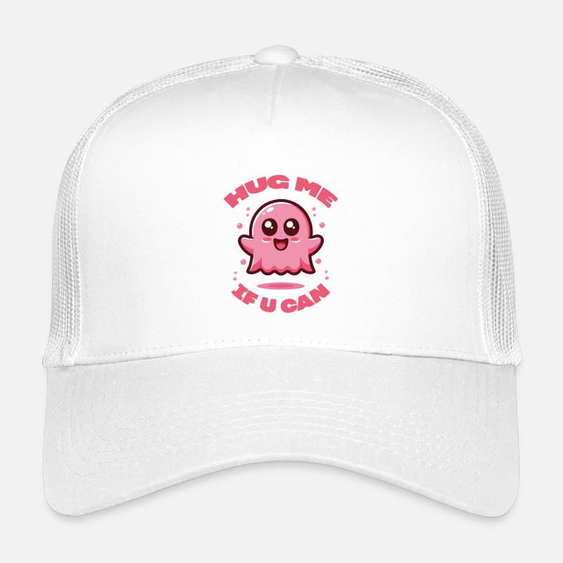 Pinkes Gespenst, umarme mich wenn du kannst. - Kinder Trucker-Cap - Weiß