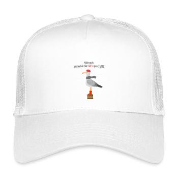  Lustiger Möwe Spruch  Mittwoch Halb Geschafft  - Kinder Trucker-Cap - Weiß - Vorne
