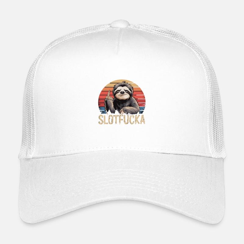 Sloth Middle Finger Retro Humor Sarcasm Kids’ Trucker Cap