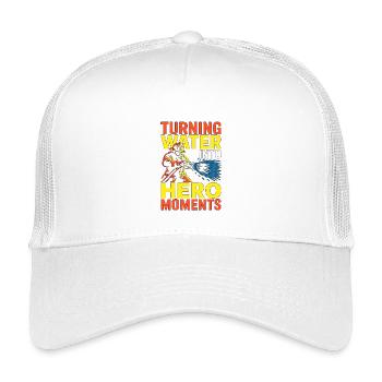 Fire Engineer Turning Water Into Hero Firefighting - Kids’ Trucker Cap - white - Front