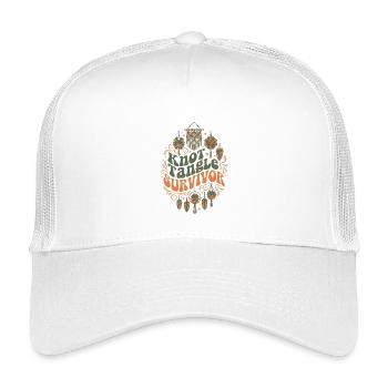 Knot chaos survived | Macrame Boho - Kids’ Trucker Cap - white - Front