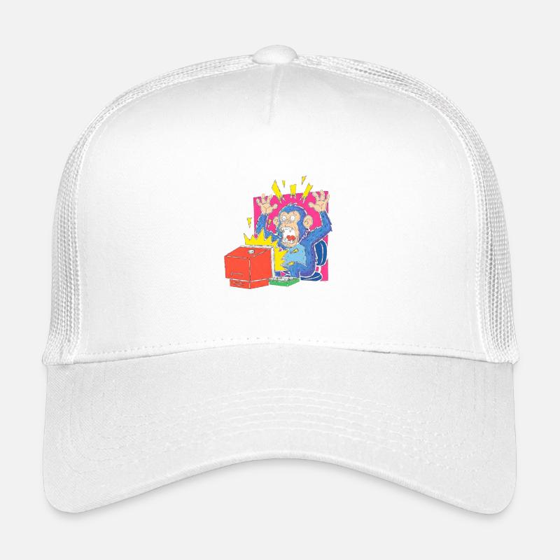 Affen-Alarm am Computer Kinder Trucker-Cap
