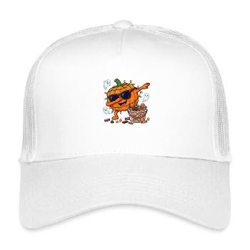 Dabbing Pumpkin Kinder Jungen Kleinkinder Lustiges - Kinder Trucker-Cap - Weiß - Vorne