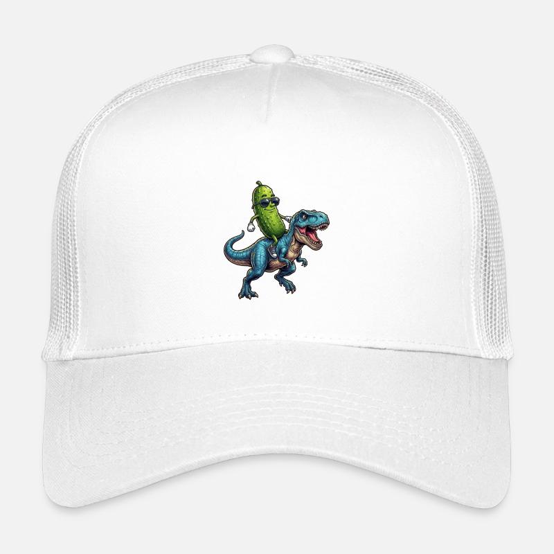 Sour cucumber rides dinosaur Kids’ Trucker Cap