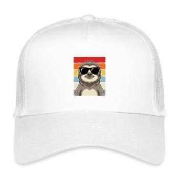 Cool Sloth Sunglasses Retro Animal Shirt - Kinder Trucker-Cap - Weiß - Vorne