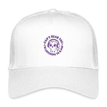 K-Pop Cat Music Headphones Kawaii - Kids’ Trucker Cap - white - Front