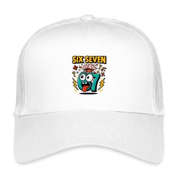 Six Seven 67 Italian Brainrot Nerd Humour Drôle - Casquette trucker enfant - blanc - Devant