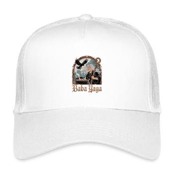 Baba Yaga Slavic Witch Crow Cauldron Mythology - Kids’ Trucker Cap - white - Front