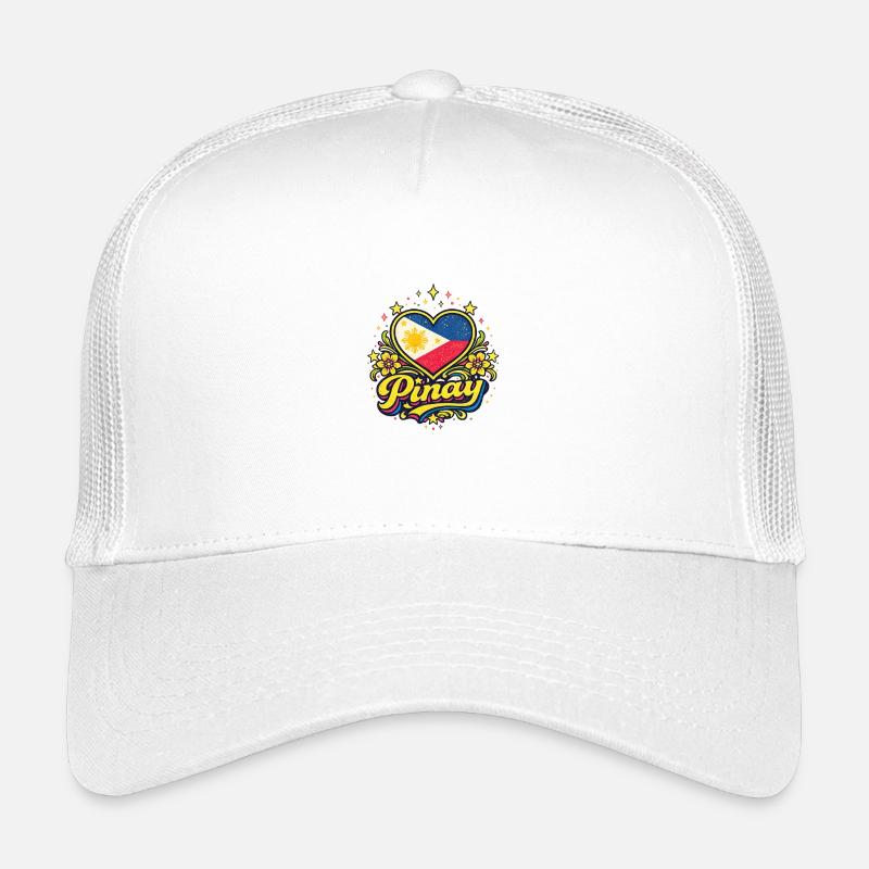 Fierté florale du drapeau Pinoy Heart Casquette trucker enfant