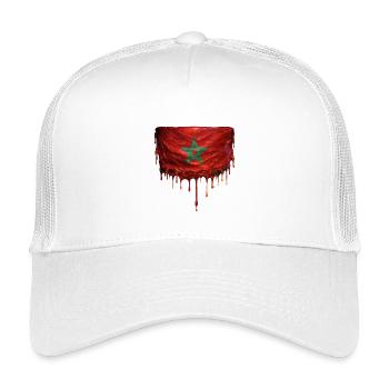 Morocco Flag Drop Art - Kids’ Trucker Cap - white - Front