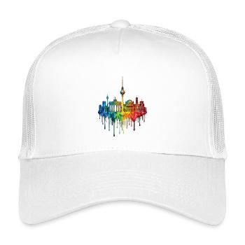 Berlin mit farbenfroh verlaufender Farbe - Kinder Trucker-Cap - Weiß - Vorne