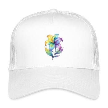 Regenbogen Lilie Aquarell - Kinder Trucker-Cap - Weiß - Vorne