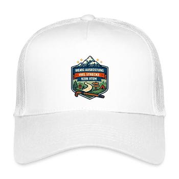 Wenig Ausrüstung Viel Strecke - Kinder Trucker-Cap - Weiß - Vorne