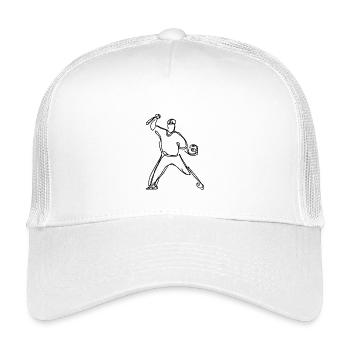 Dessin des joueurs de baseball - Casquette trucker enfant - blanc - Devant