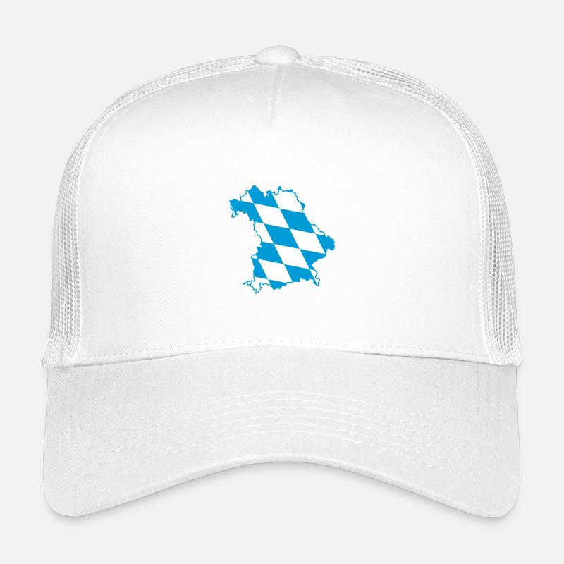 Carte de la Bavière avec motif de losanges bleu et blanc Casquette trucker enfant