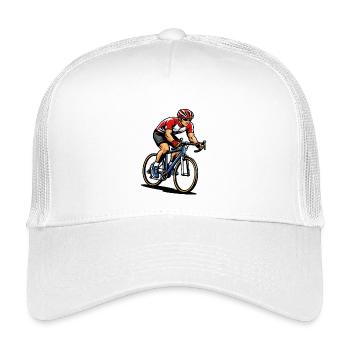 Radfahrer auf Rennrad mit voller Geschwindigkeit - Kinder Trucker-Cap - Weiß - Vorne