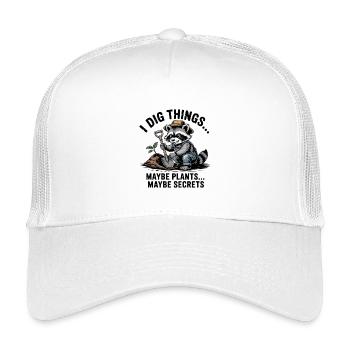 Jardinier de ratons laveurs cherchant des plantes - Casquette trucker enfant - blanc - Devant
