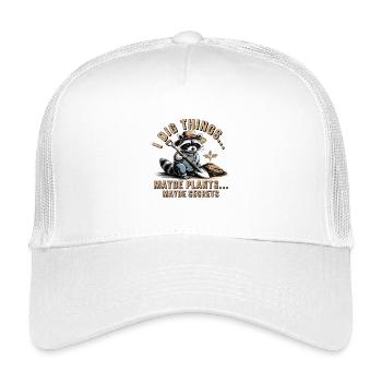 Raccoon Gardener: Digging Secrets - Kids’ Trucker Cap - white - Front