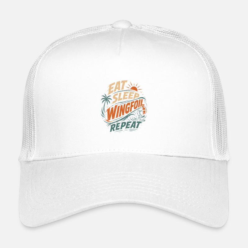 Eat Sleep Wingfoil Repeat Surfdesign Kinder Trucker-Cap