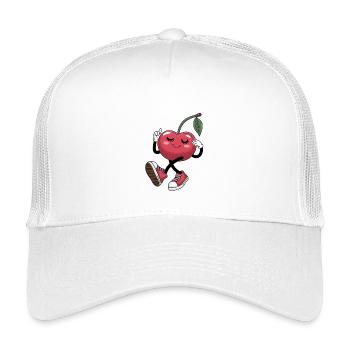 Tanzende Kirsche Mit Turnschuhen Fröhlich - Kinder Trucker-Cap - Weiß - Vorne