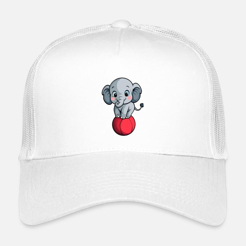 Balancierender Elefant auf rotem Ball Kinder Trucker-Cap