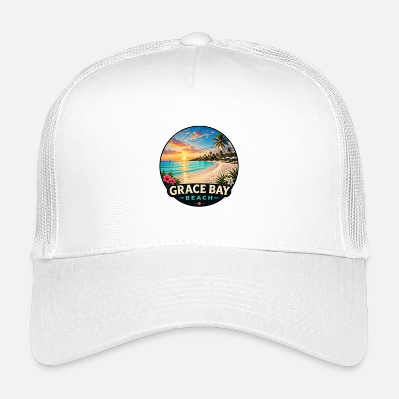 Vacances de vacances dans les Caraïbes à Grace Bay Beach Coucher de soleil Casquette trucker enfant