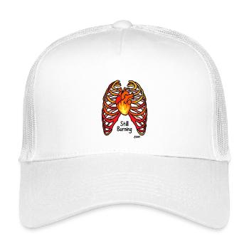 Feuer Herz im mit Rippen Tattoo Style - Kinder Trucker-Cap - Weiß - Vorne