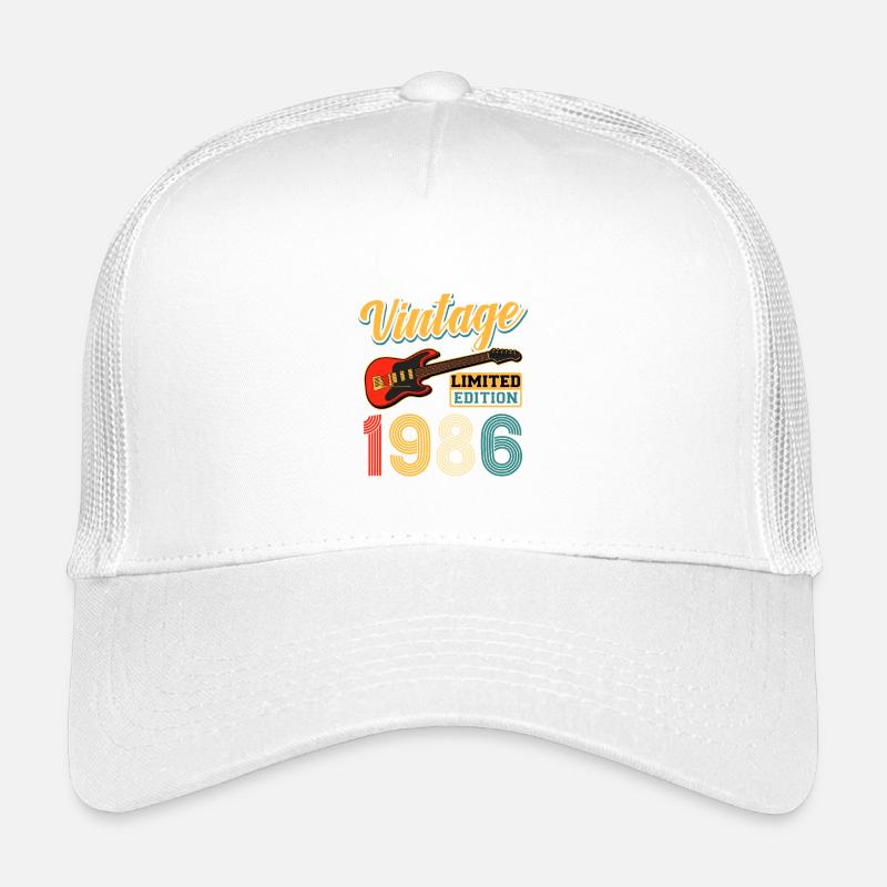 Vintage 1986 Guitar Limited Edition Tee Design Kinder Trucker-Cap