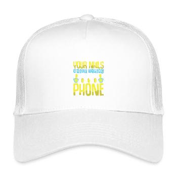 Nageldesigner Nageldesignerin Kosmetik Nagelstudio - Kinder Trucker-Cap - Weiß - Vorne